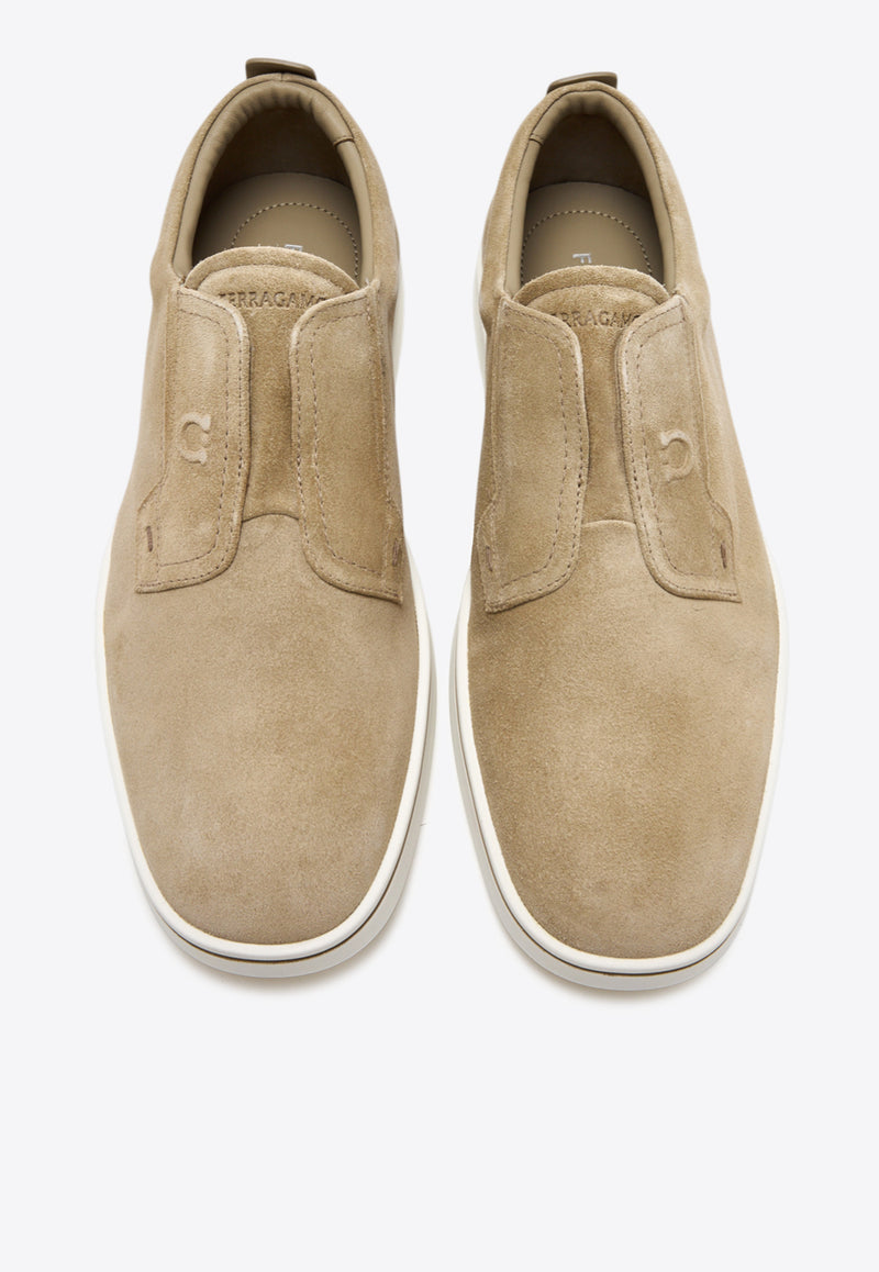 Ferragamo Alfie Suede Slip-On Sneakers Beige 02A000 ALFIE 784328 SAFARI