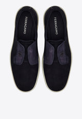 Ferragamo Alfie Suede Slip-On Sneakers Navy 02A000 ALFIE 786896 NAVY