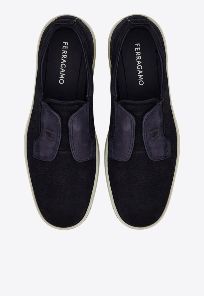 Ferragamo Alfie Suede Slip-On Sneakers Navy 02A000 ALFIE 786896 NAVY