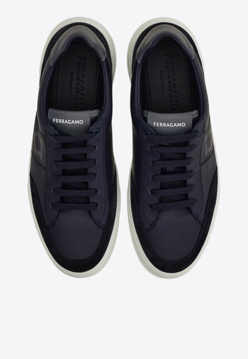 Ferragamo Alaska Gancini Low-Top Sneakers Blue 02A034 ALASKA 784503 BLUEMARINE