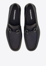 Ferragamo Alain Gancini Calf Leather Loafers Navy 02A040 ALAIN 786869 NAVY