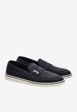 Ferragamo Tancredi Calf Leather Boat Loafers Navy 02A374 TANCREDI 789159 NAVY