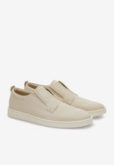 Ferragamo Alfie Hammered Leather Sneakers Cream 02A463 ALFIE 1 789611 MASCARPONE