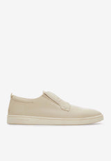 Ferragamo Alfie Hammered Leather Sneakers Cream 02A463 ALFIE 1 789611 MASCARPONE