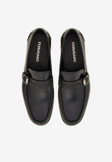 Ferragamo Caspian Gancini Leather Loafers Black 02A634 CASPIAN 3 789591 NERO