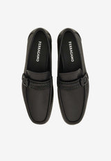 Ferragamo Caspian Woven Strap Leather Loafers Black 02A778 CASPIAN WOV 794227 NERO