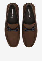 Ferragamo Parigi Nubuck Leather Gancini Loafers Brown 02C398 PARIGI NEW 784300 T MORO