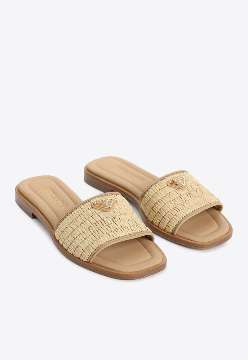 Leather and Raffia Sandals