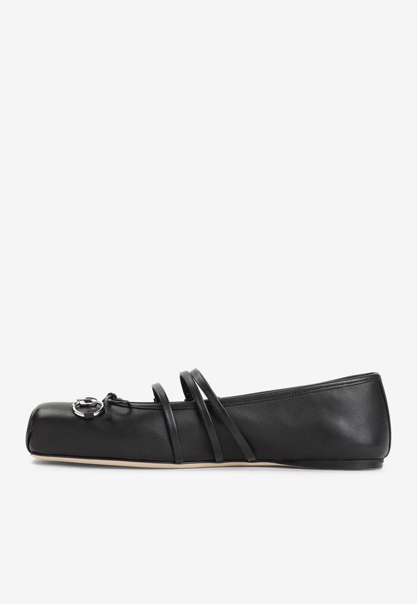 Horsebit Leather Ballet Flats