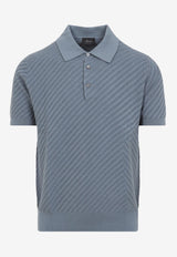 Textured Silk and Cashmere Polo T-shirt