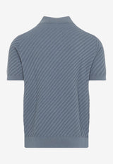 Textured Silk and Cashmere Polo T-shirt
