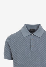Textured Silk and Cashmere Polo T-shirt