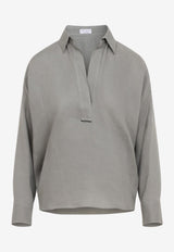 V-neck Long-Sleeved Blouse