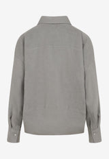 V-neck Long-Sleeved Blouse