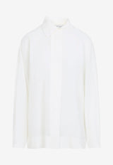 Asymmetrical-Collar Long-Sleeved Shirt