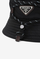 Triangle Logo Drawstring Bucket Hat