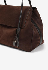 Large Eclipse Suede Shoulder Bag