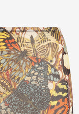 Butterfly-Print Maxi Mesh Skirt