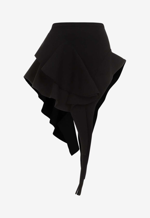Low-Rise Asymmetric Mini Skirt