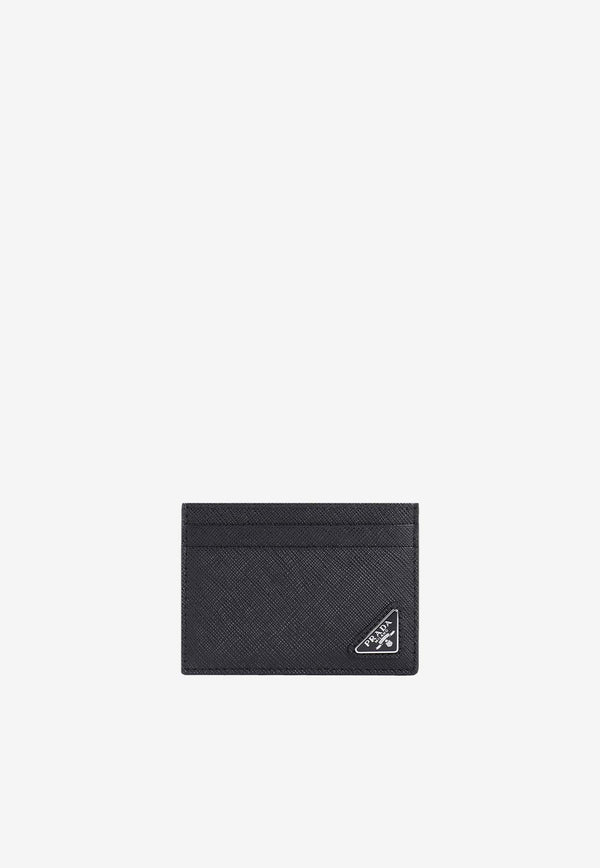 Logo-Plaque Calf Leather Cardholder