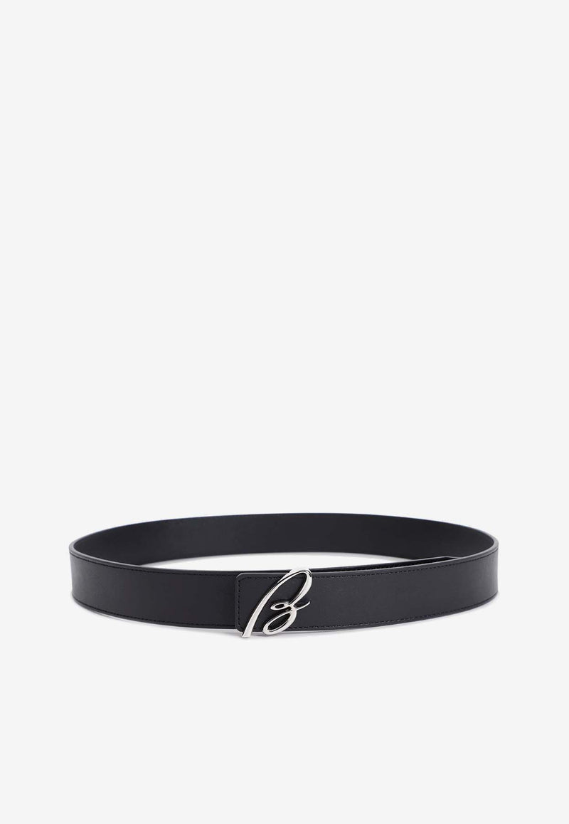 B Buckle Leather Belt