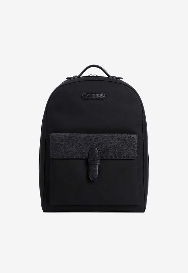 Nylon and Leather Backpack