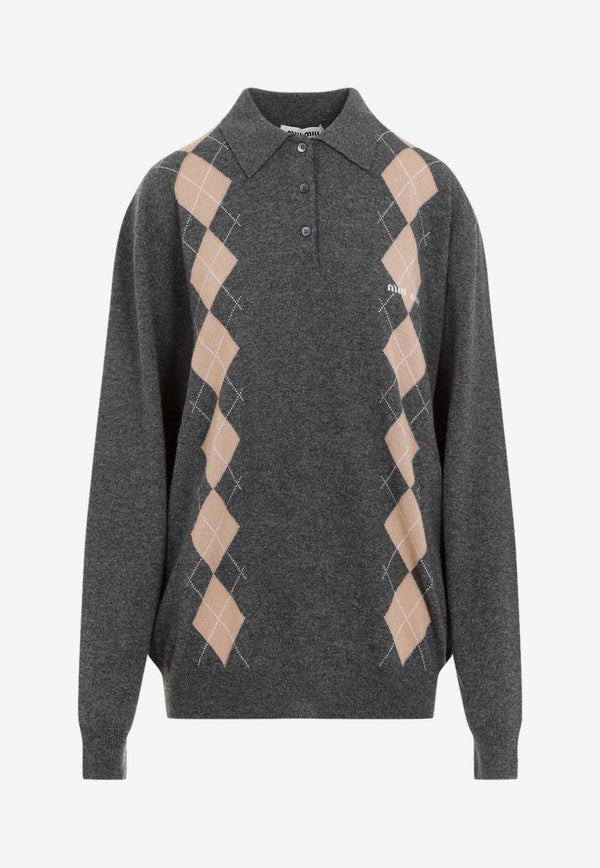 Argyle Polo Cashmere Sweater