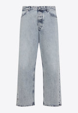 Washed-Out Straight-Leg Jeans