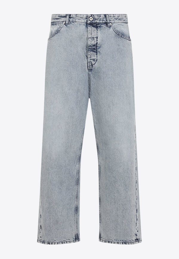 Washed-Out Straight-Leg Jeans