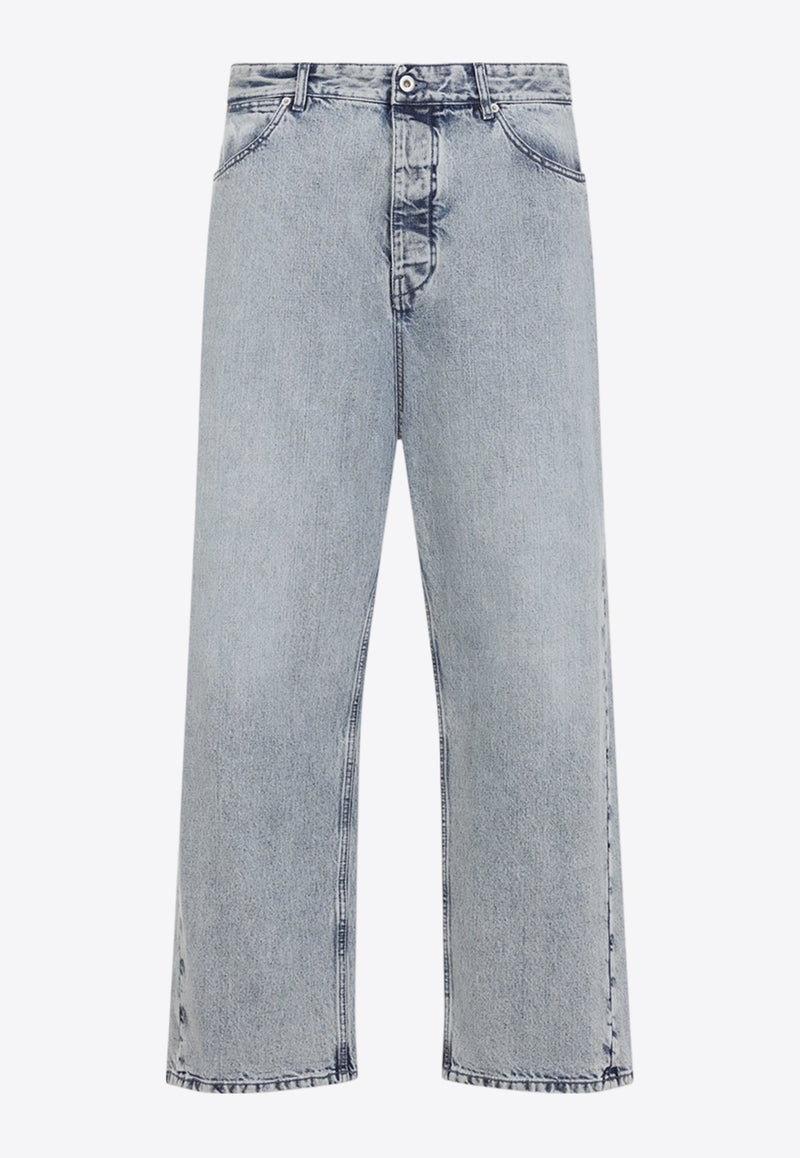 Washed-Out Straight-Leg Jeans