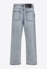 Washed-Out Straight-Leg Jeans