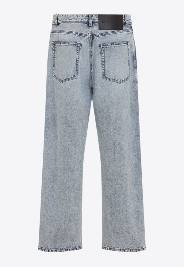 Washed-Out Straight-Leg Jeans