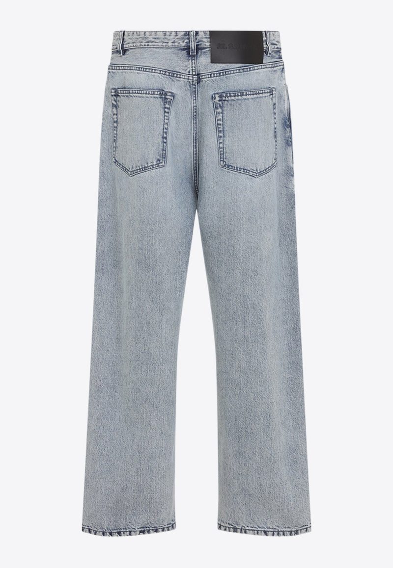 Washed-Out Straight-Leg Jeans