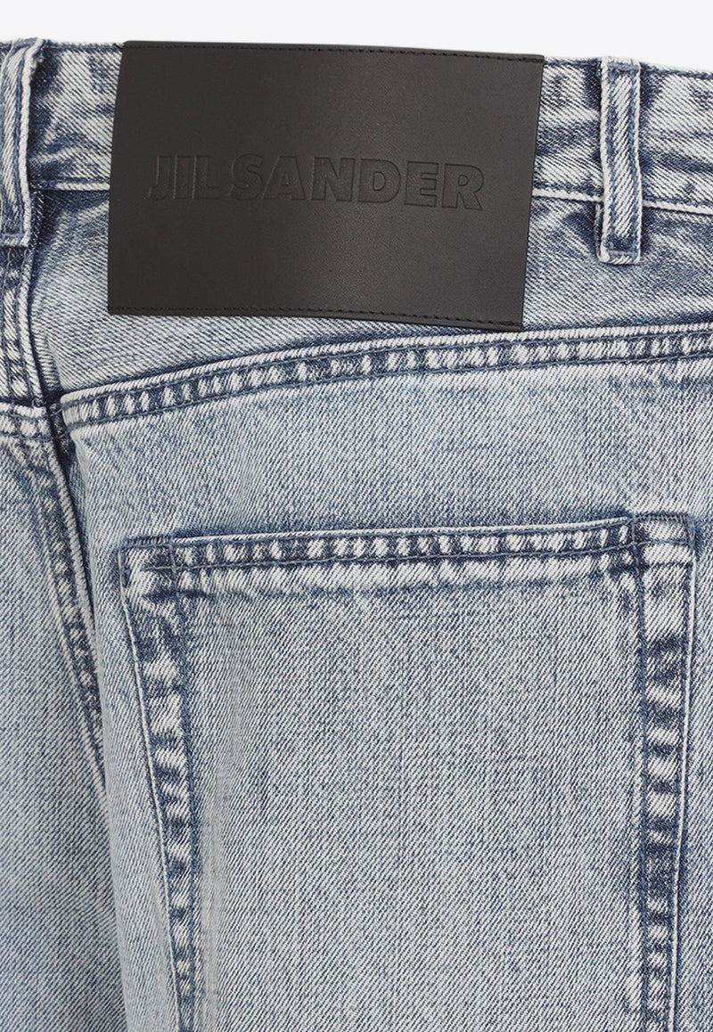Washed-Out Straight-Leg Jeans