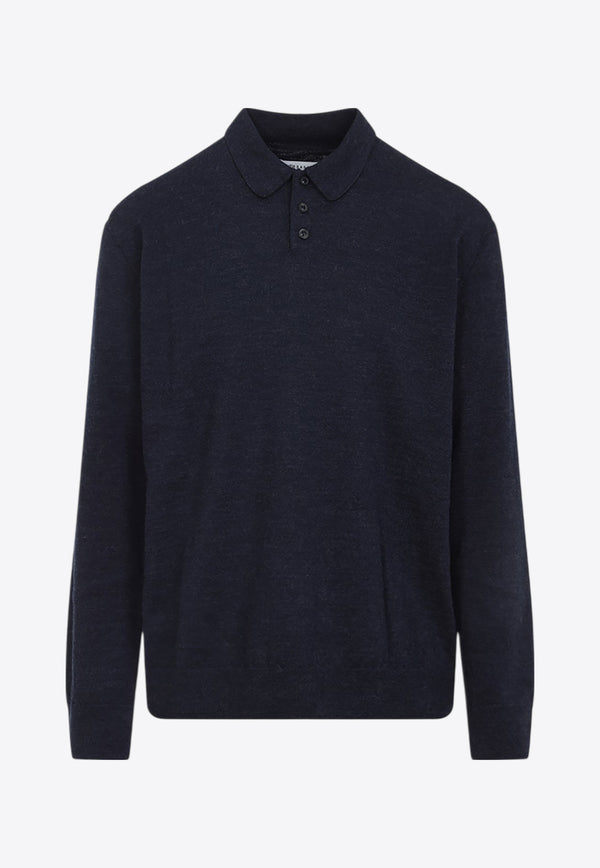 Long-Sleeved Polo T-shirt with Elbow Patch