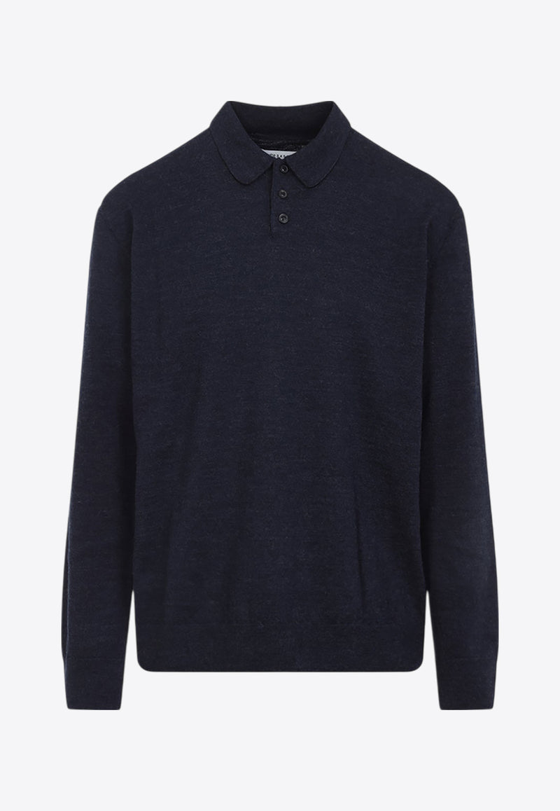 Long-Sleeved Polo T-shirt with Elbow Patch