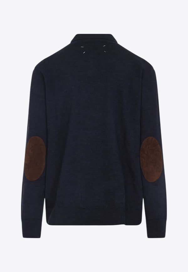 Long-Sleeved Polo T-shirt with Elbow Patch