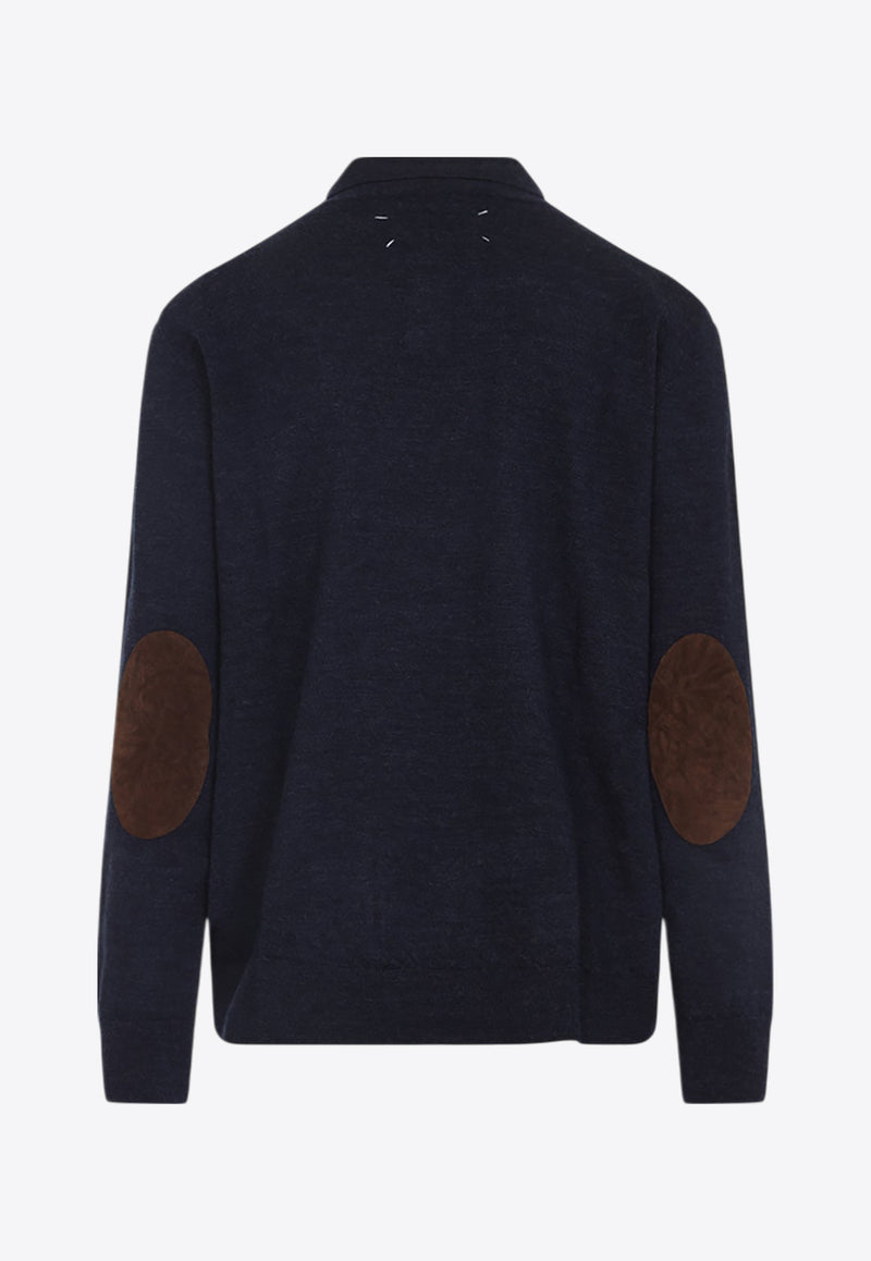 Long-Sleeved Polo T-shirt with Elbow Patch