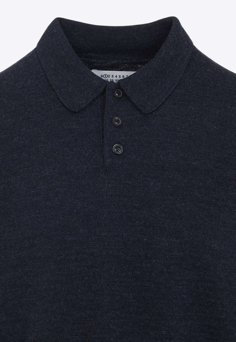 Long-Sleeved Polo T-shirt with Elbow Patch