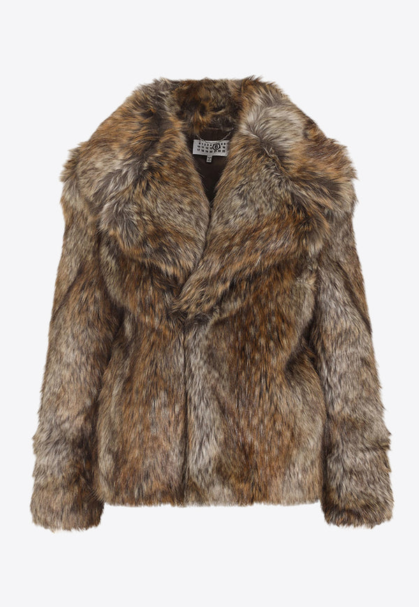 Open-Front Faux Fur Coat