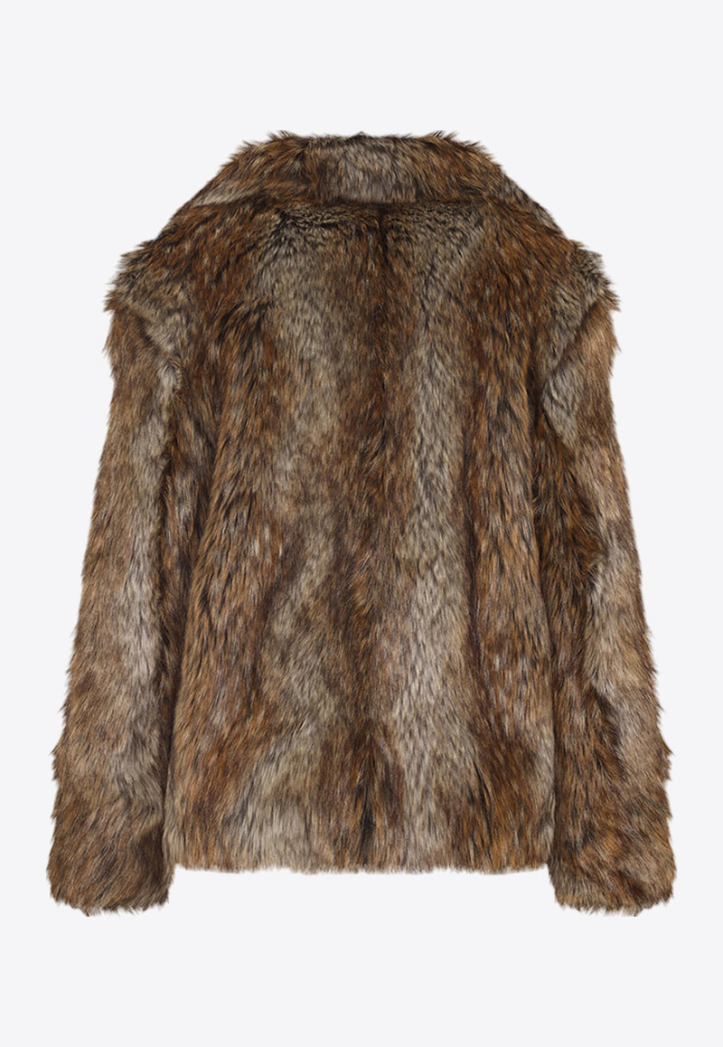 Open-Front Faux Fur Coat
