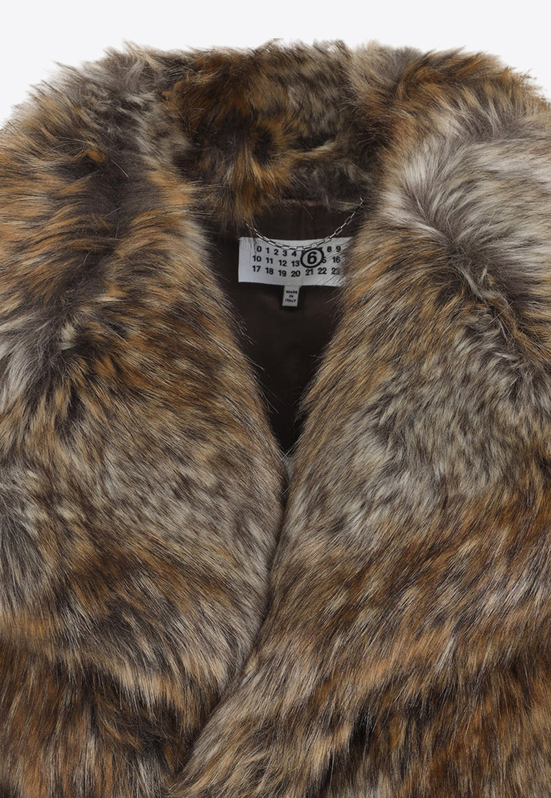 Open-Front Faux Fur Coat