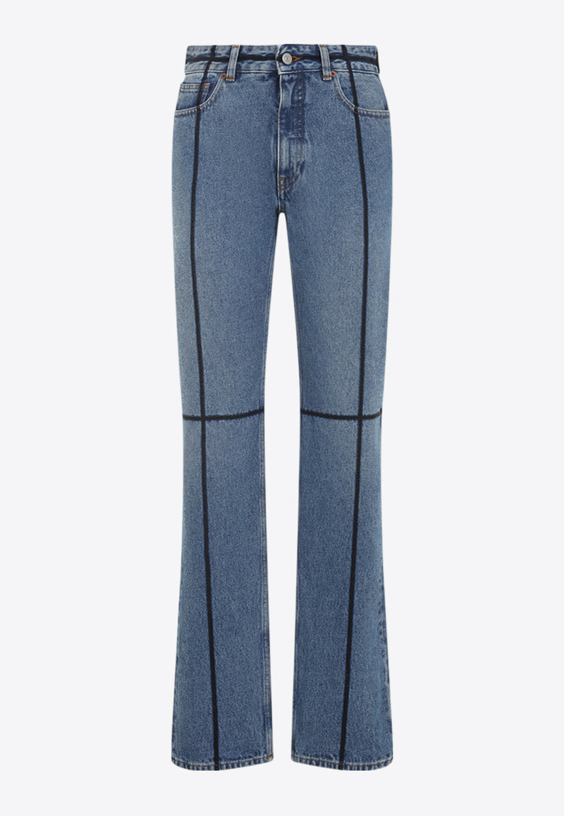 Straight-Leg Jeans with Straps Embellishments