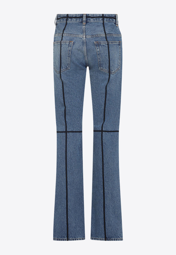 Straight-Leg Jeans with Straps Embellishments