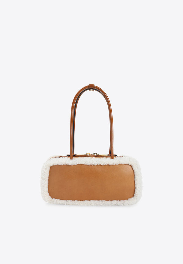 Beau Shearling-Trimmed Shoulder Bag