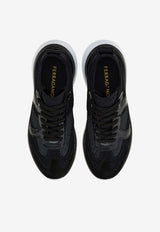 Ferragamo Timothe Gancini Suede and Mesh Sneakers Black 030753 TIMOTHE 791731 NERO