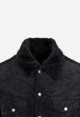 Berluti Corduroy Shearling Denim Jacket Charcoal R27LBL163.001-901 ANTHRACITE