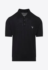 Knit Polo T-shirt with Embroidered-Logo