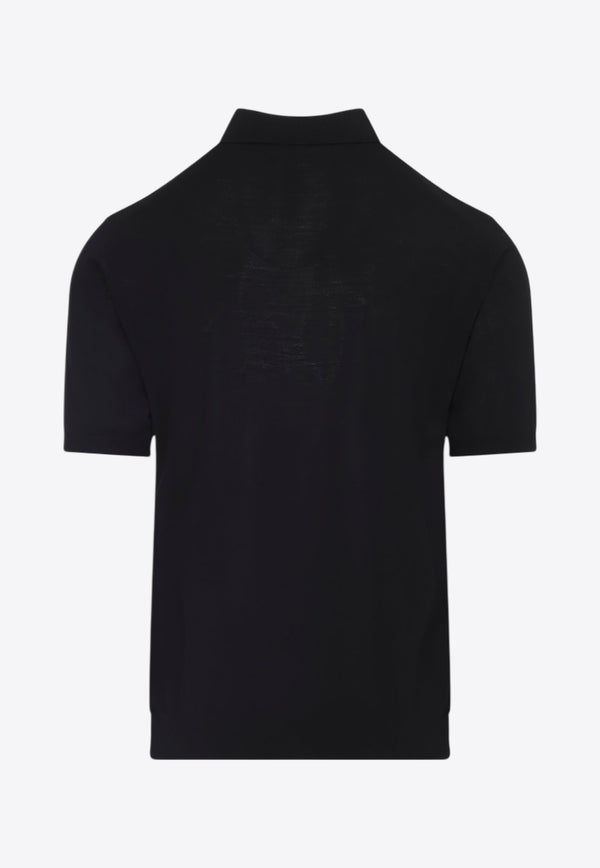 Knit Polo T-shirt with Embroidered-Logo