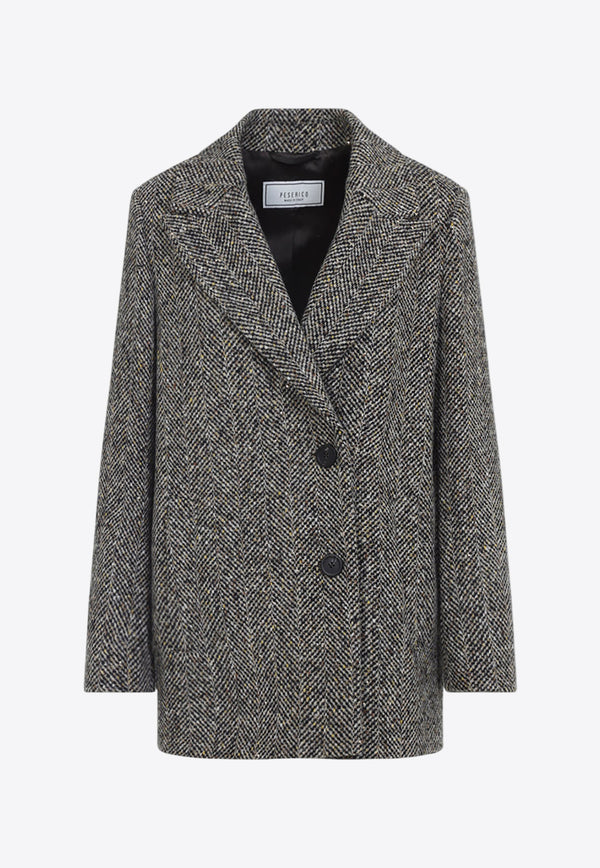 Short Single-Breasted Wool Coat